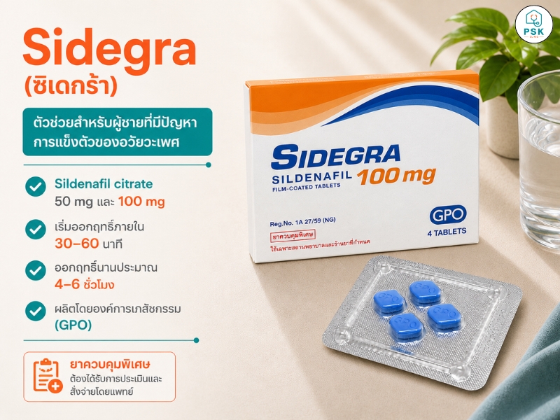 ยาเสริมสมรรถภาพทางเพศ Sidegra คืออะไร ใช้อย่างไร ขายที่ไหน