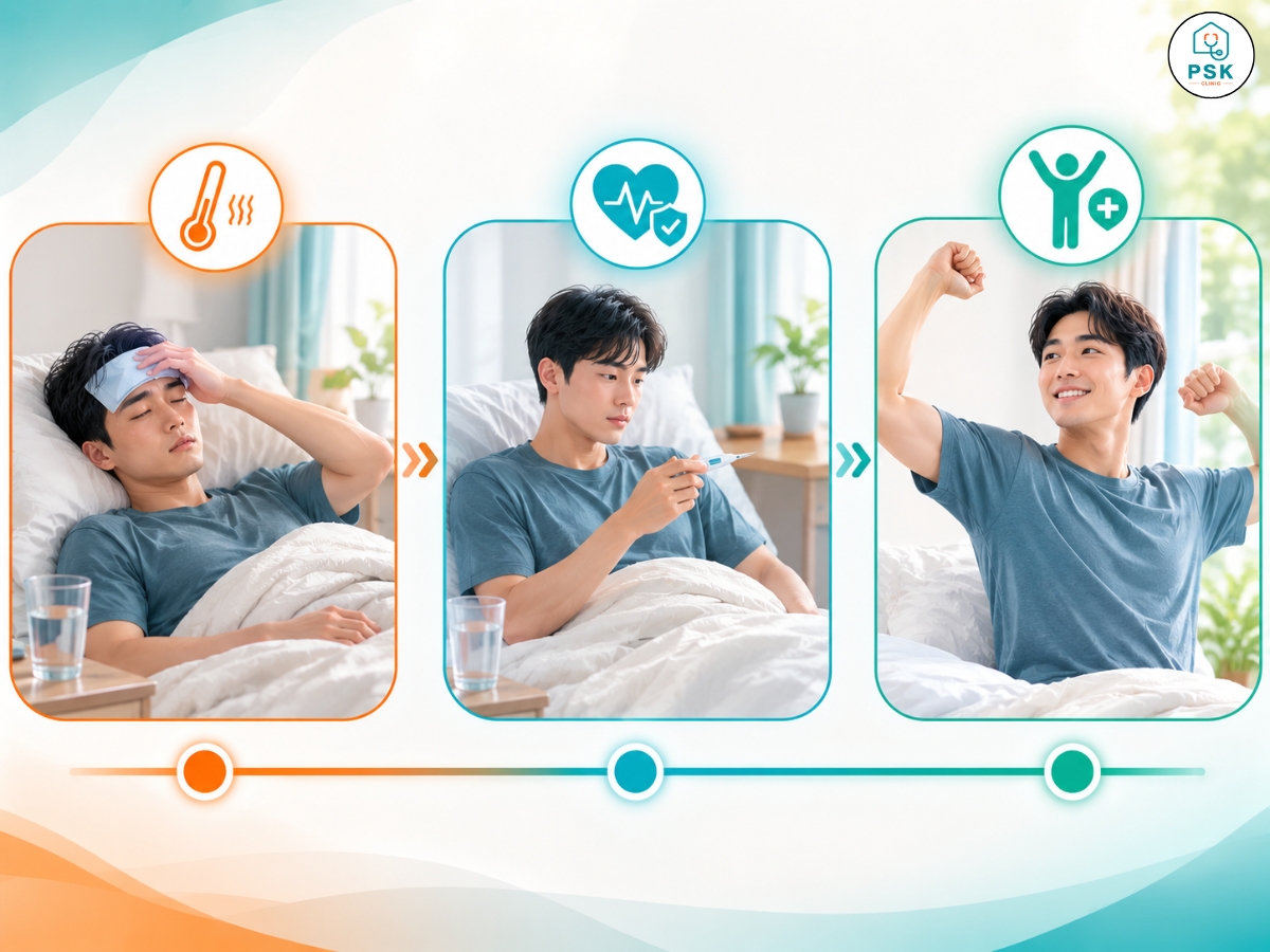 อาการไข้เลือดออกมีตั้งแต่เล็กน้อยจนถึงรุนแรงที่อาจอันตรายถึงชีวิต โดยทั่วไปแบ่งเป็น 3 ระยะ
